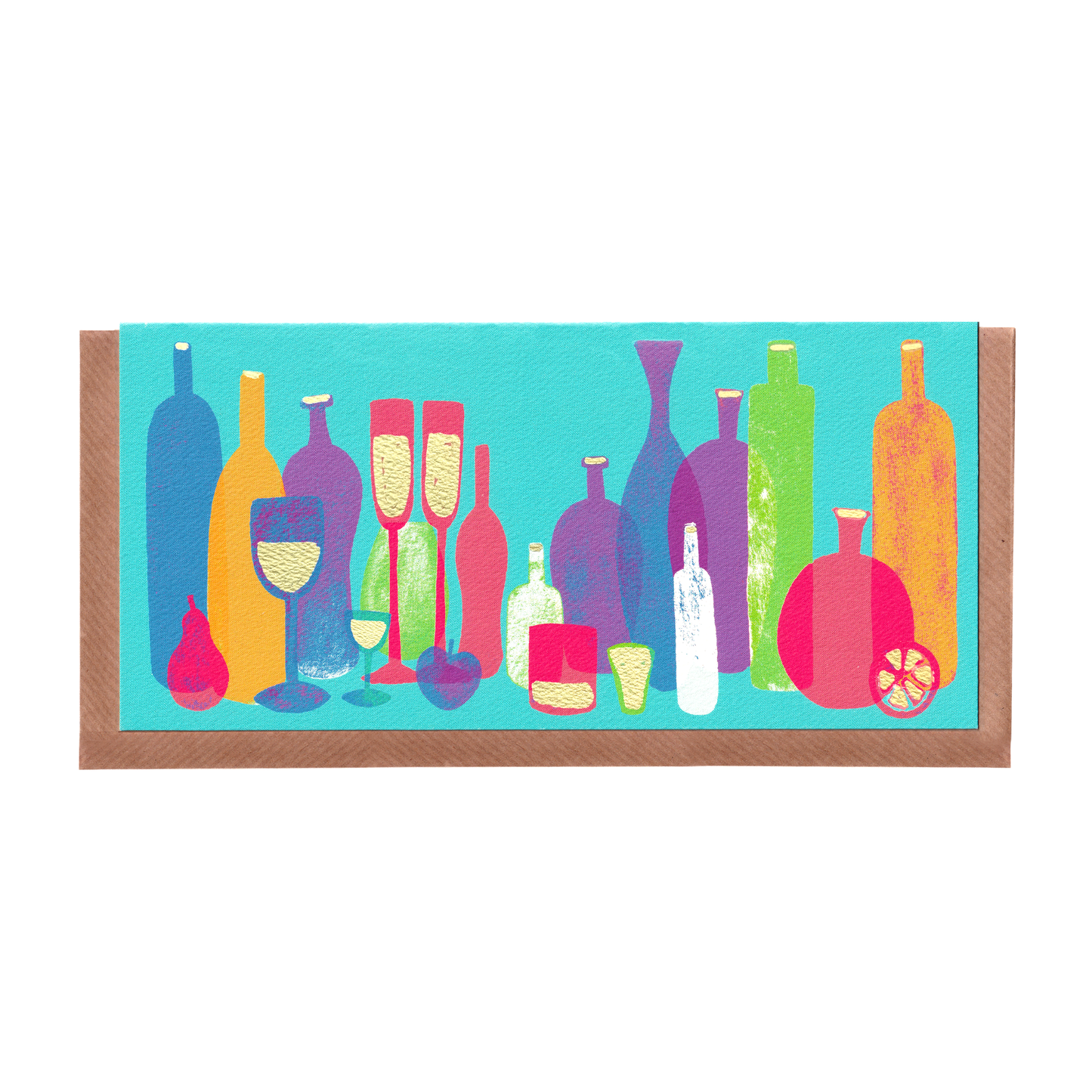 Hand Detailed Bottles Greetings Card