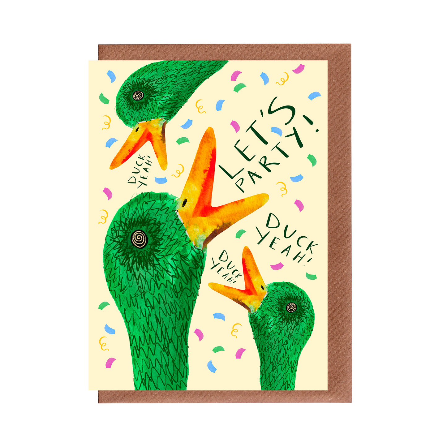 Let's Party! Crazy Ducks - Celebration Greetings Card