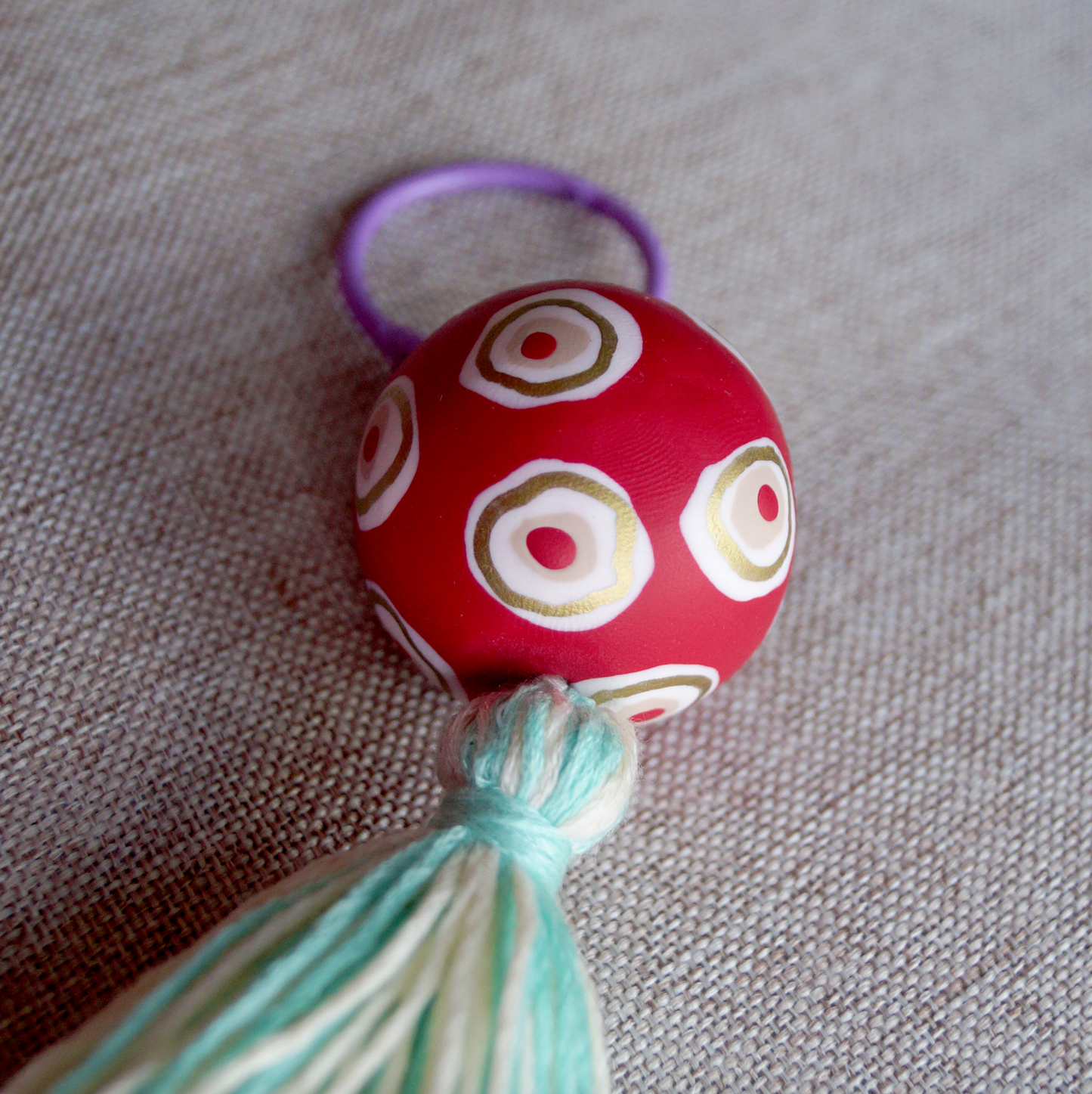 Gold Embellished Handmade Keyring