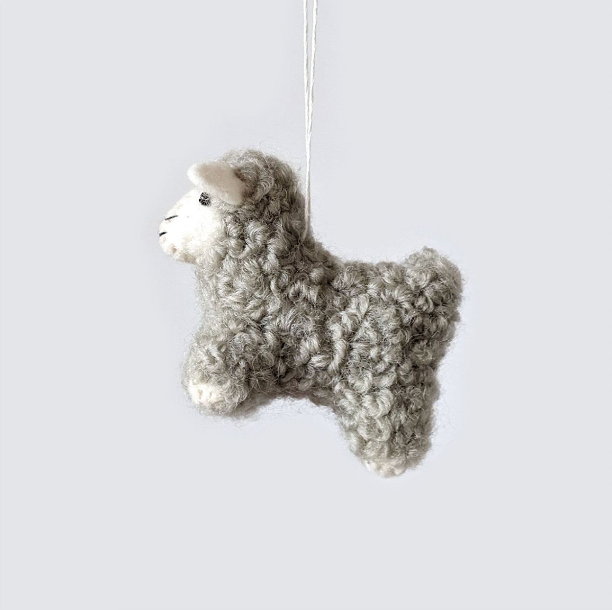 Handmade Felt Sheep Decoration - Approx 9cm x 5cm x 8cm - Bella & The Moon (Handmade Gifts and Stationery)