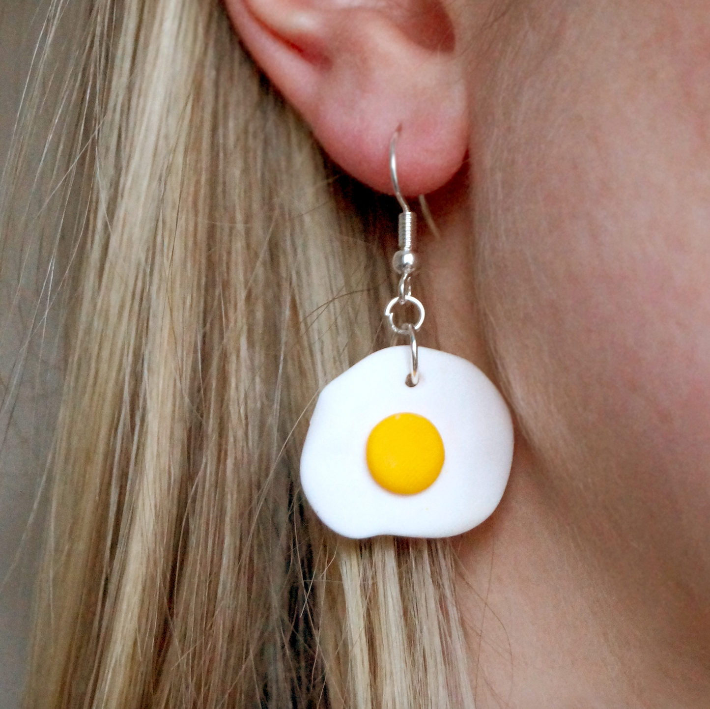 Handmade Fried Egg Earrings - Novelty Jewellery - Funny Jewellery - Bella & The Moon (Handmade Gifts and Stationery)