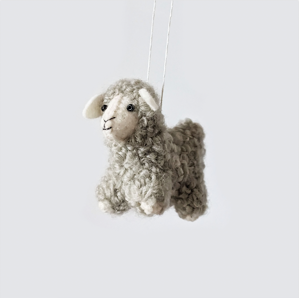 Handmade Felt Sheep Decoration - Approx 9cm x 5cm x 8cm - Bella & The Moon (Handmade Gifts and Stationery)