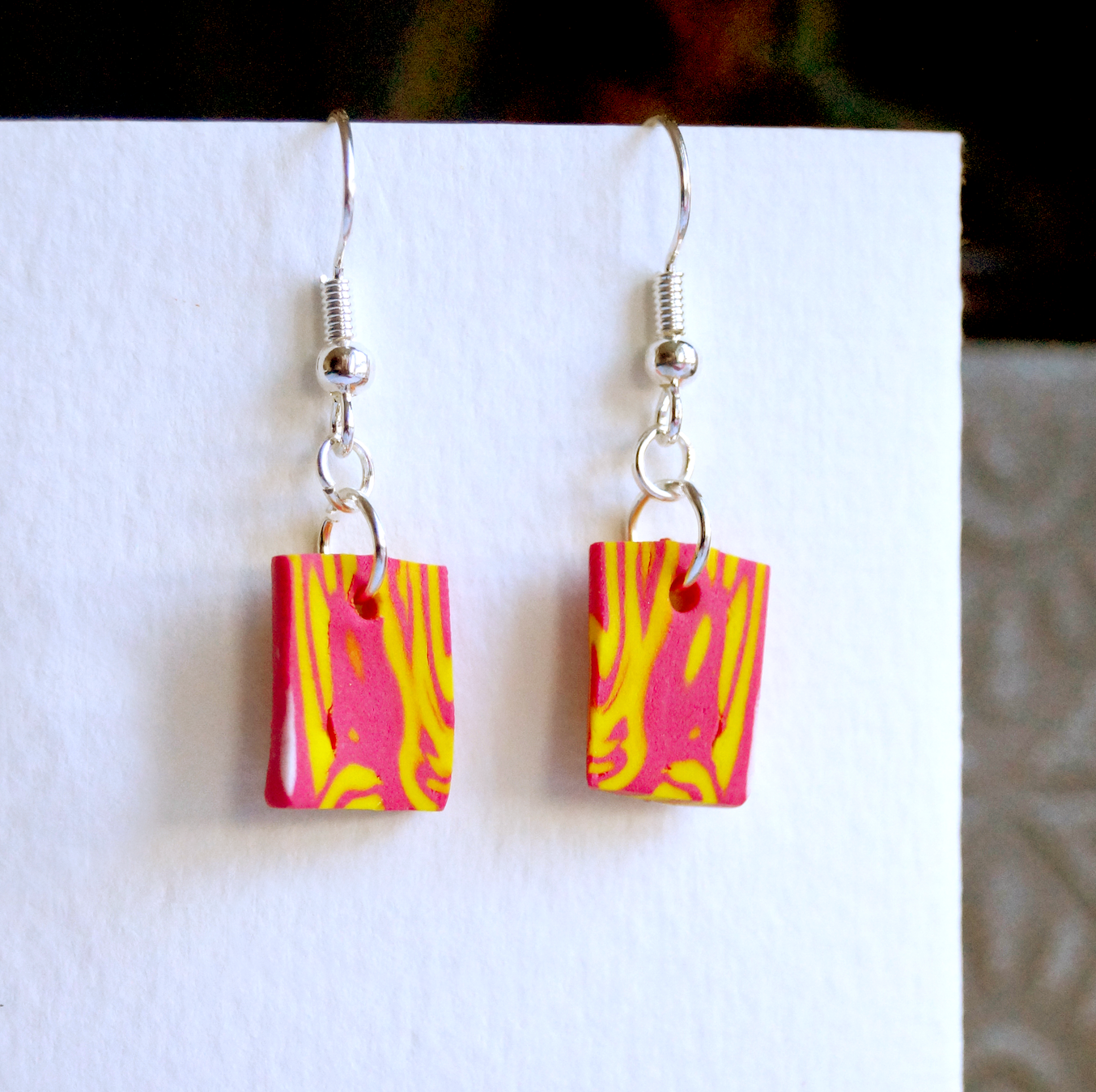 Handmade Fruit Salad Earrings - Green and Pink - Bella & The Moon (Handmade Gifts and Stationery)
