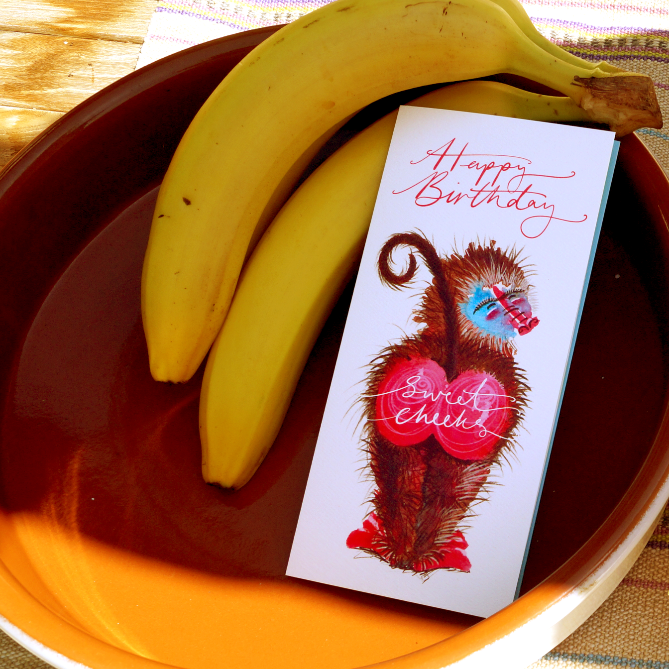 NEW: Happy Birthday Baboon - Cut-Out Bookmark Greetings Card