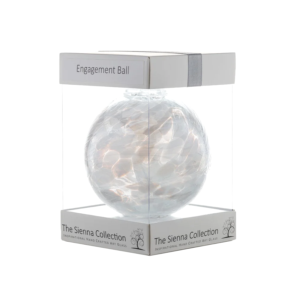 Sienna Engagement Ball - White - 10cm x 10cm x 10cm - Bella & The Moon (Handmade Gifts and Stationery)