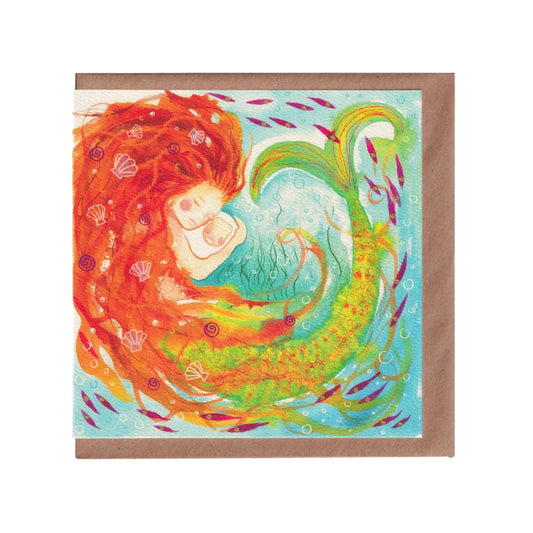 Mermaid Mummy & Baby Greetings Card