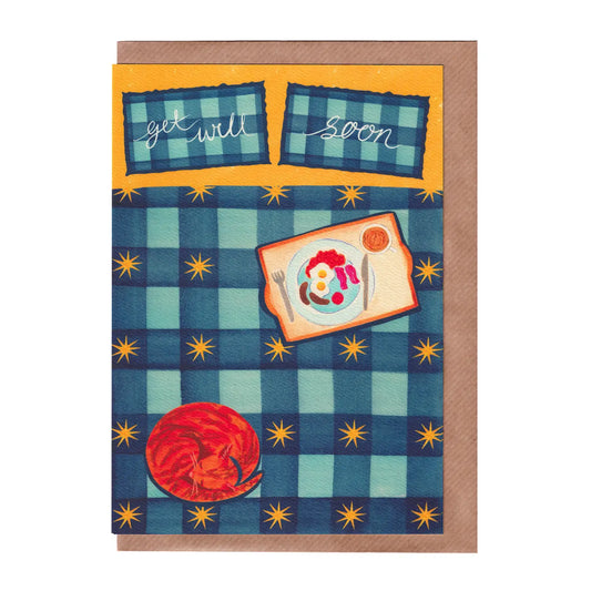 Get Well Soon - Breakfast in Bed Greetings Card