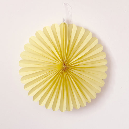Paper Fan Decoration - Buttercup Yellow