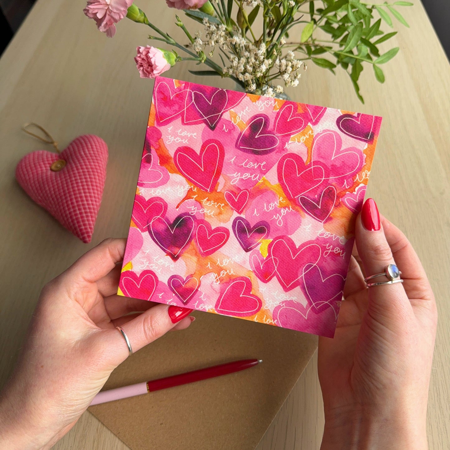 I Love You - Hearts - Valentine's Greetings Card