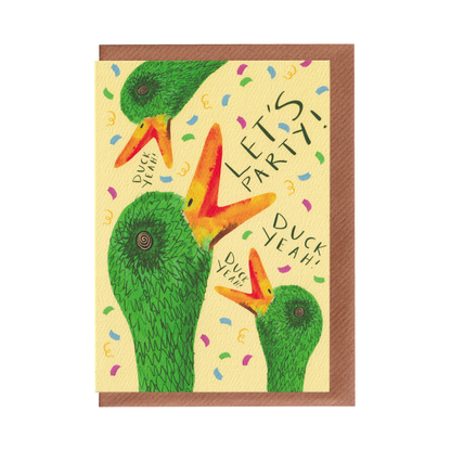 Let's Party! Crazy Ducks - Celebration Greetings Card
