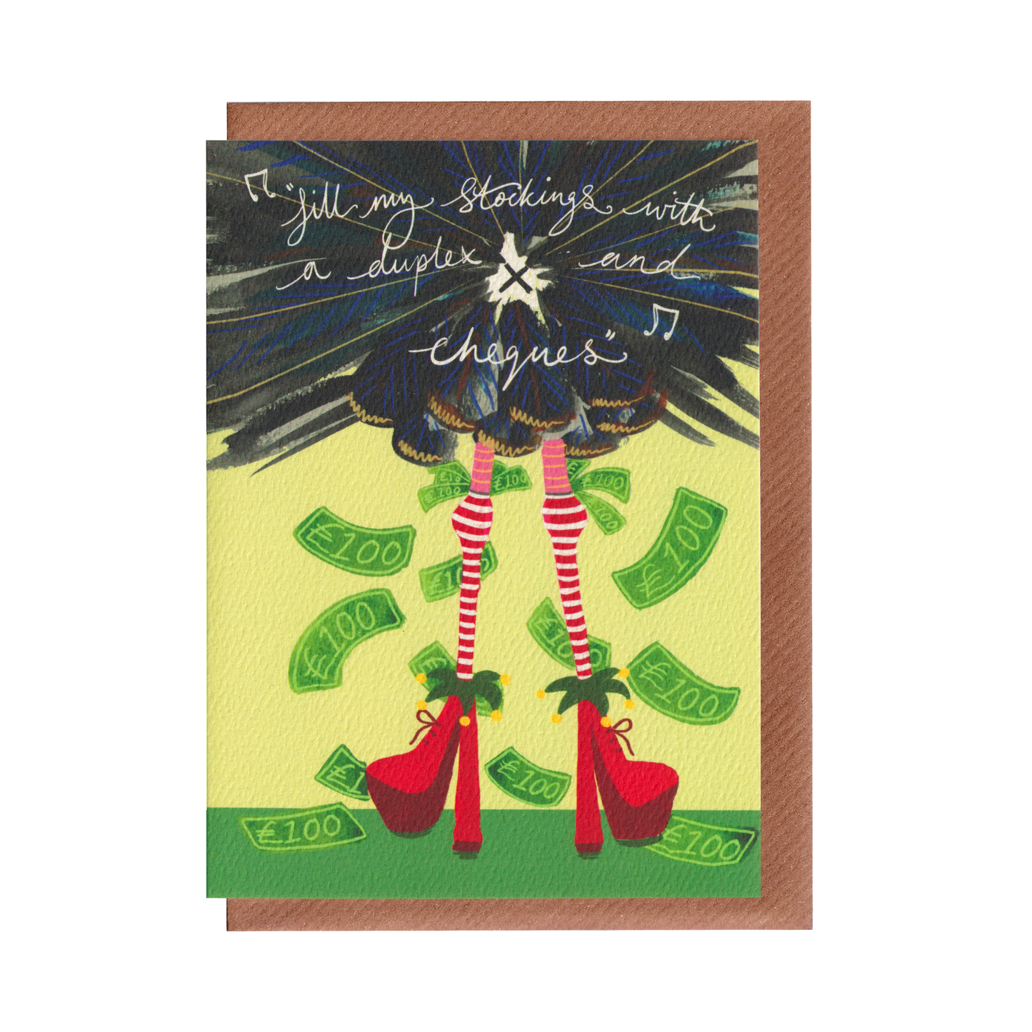 Fill My Stockings - Slutty Turkey Christmas Greetings Card
