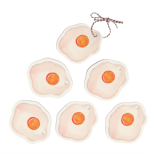 Fried Eggs Cut-Out Gift Tags