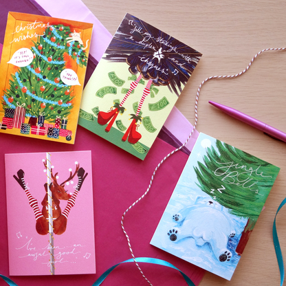 Jingle Bells - Polar Bear Balls Christmas Greetings Card