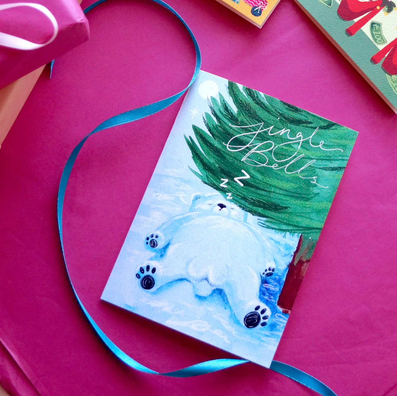 Jingle Bells - Polar Bear Balls Christmas Greetings Card