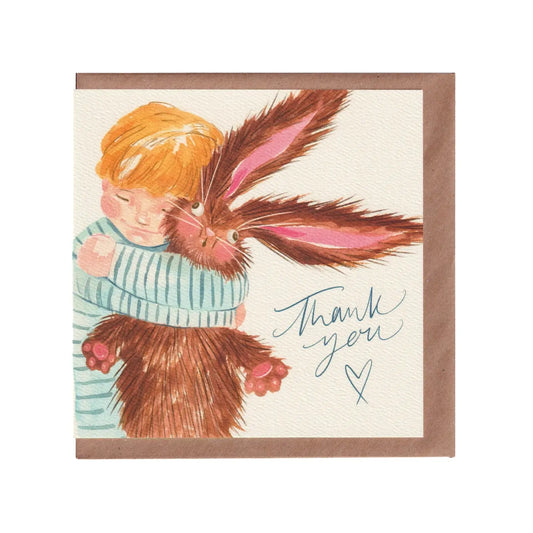 Thank You Greetings Card - Bunny Cuddles