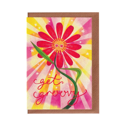 Groovy Flower Greetings Card
