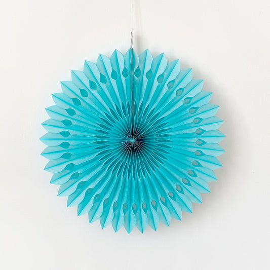Large Paper Fan - Ocean Blue