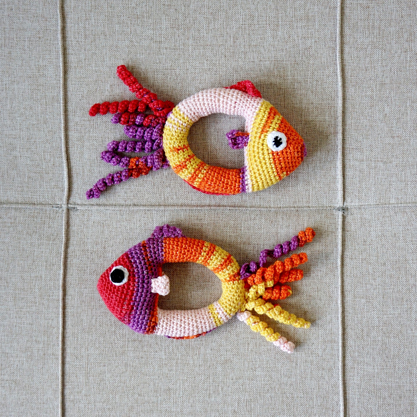 Handmade Crochet Fish Baby Rattles - Bella & The Moon (Handmade Gifts and Stationery)