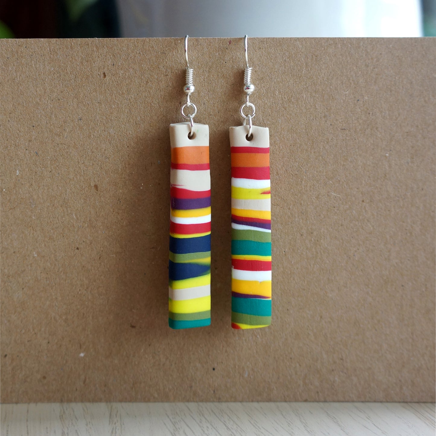 Handmade Rainbow Dangle Earrings