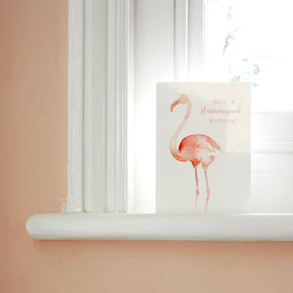 Minimalist Flamingo Birthday Card - A6 300gsm - Bella & The Moon (Handmade Gifts and Stationery)