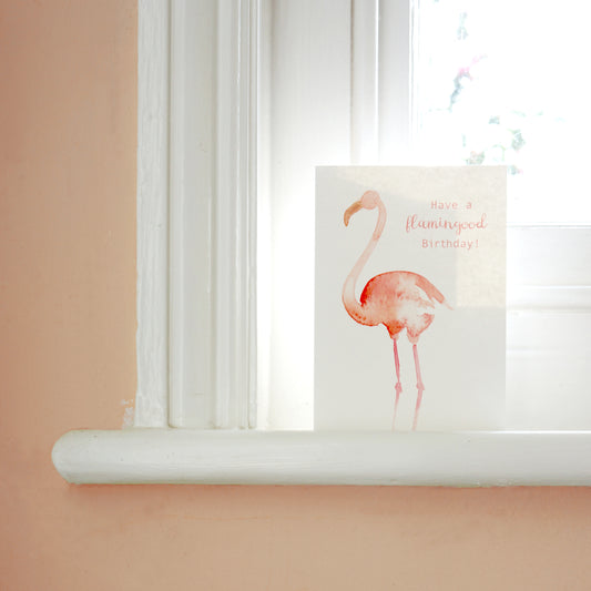 Minimalist Flamingo Birthday Card - A6 300gsm - Bella & The Moon (Handmade Gifts and Stationery)