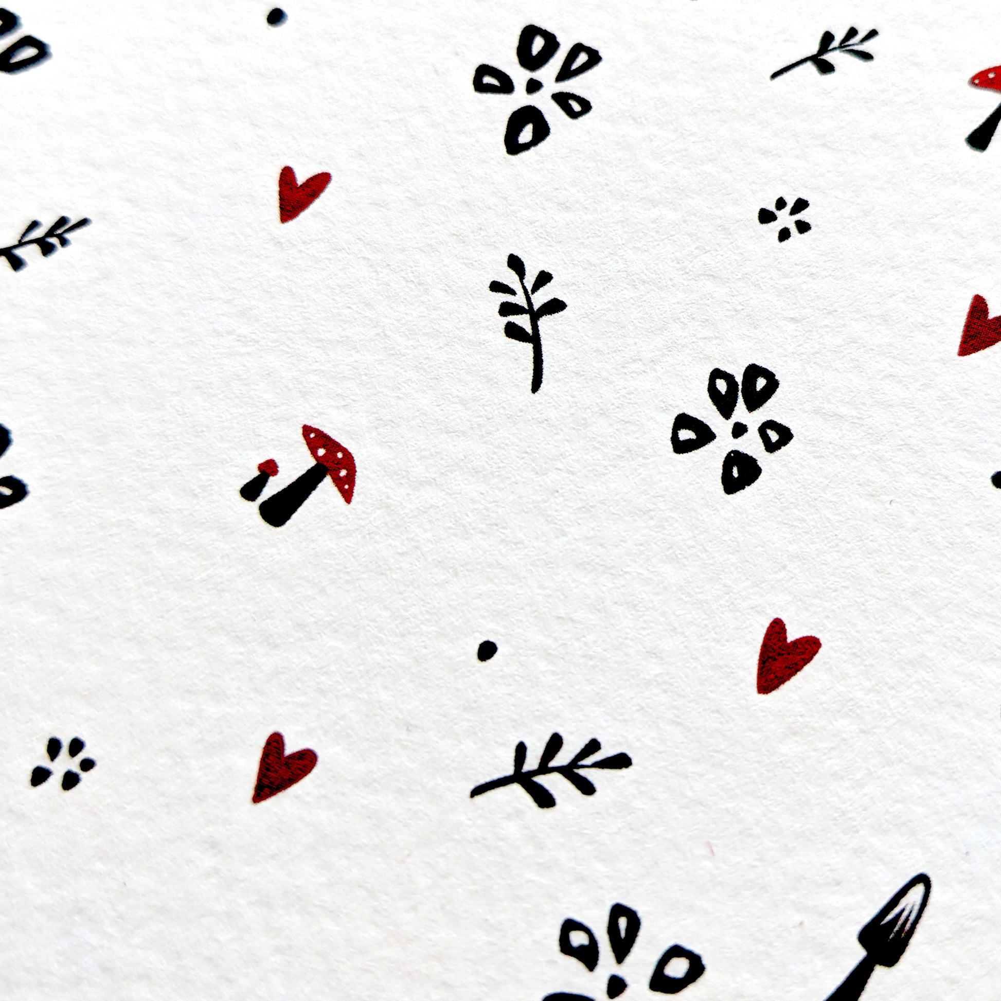Forest Foliage Valentine's greetings card featuring a delicate forest-inspired foliage design, perfect for Valentine's Day, romantic occasions, or nature lovers. A6 in size and printed on premium quality 300gsm card stock. Designed by luxury gifts and stationery brand, Bella & The Moon.