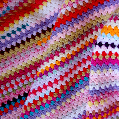 Hand Knitted Rainbow Blanket - Approx 115cm x 92cm - Bella & The Moon  (Handmade Gifts and Stationery)