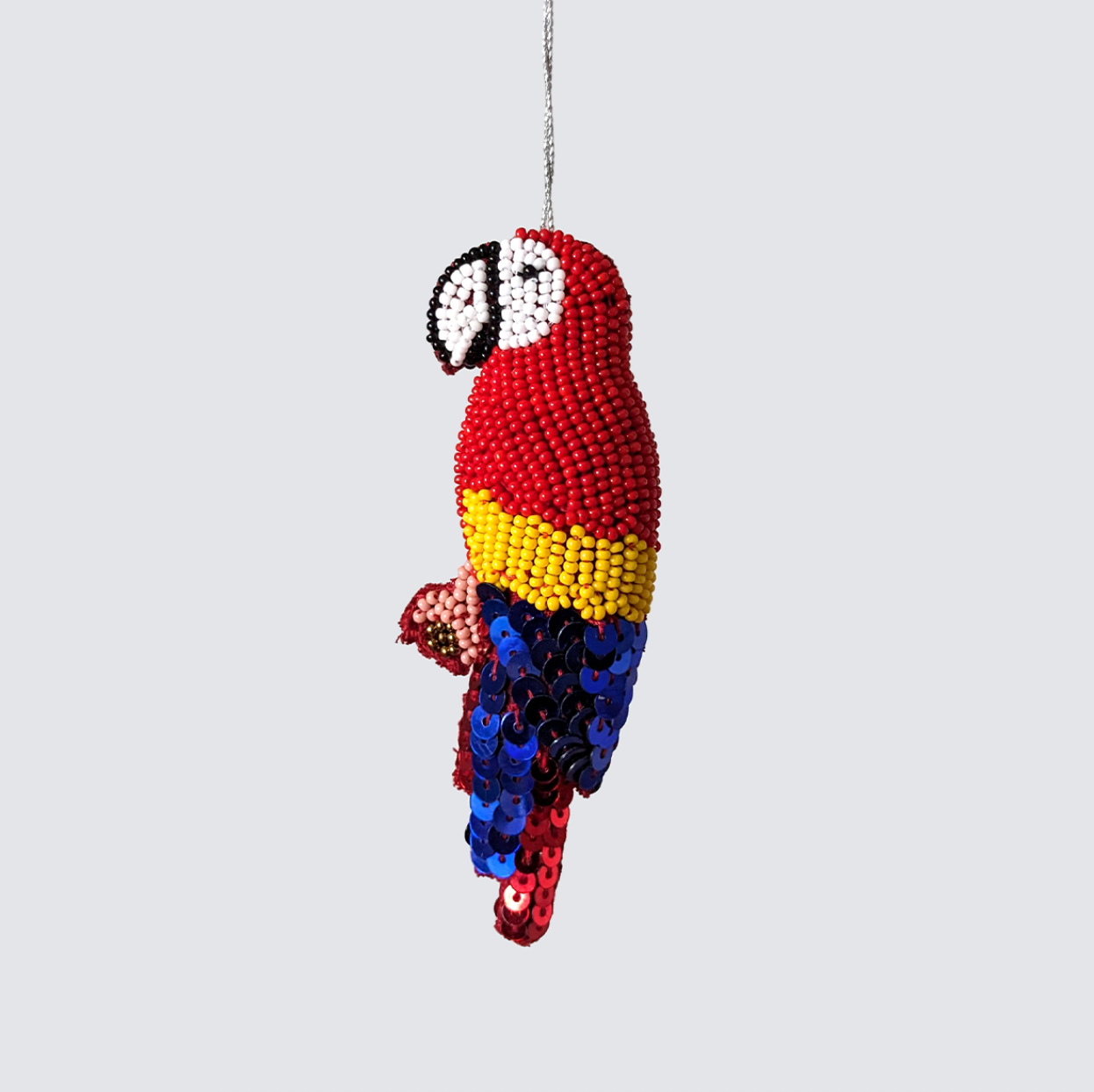 Handmade Beaded Parrot Decoration - 12cm x 5cm - Bella & The Moon  (Handmade Gifts and Stationery)
