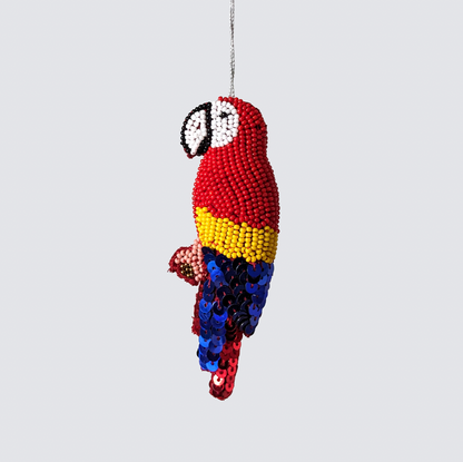 Handmade Beaded Parrot Decoration - 12cm x 5cm - Bella & The Moon  (Handmade Gifts and Stationery)