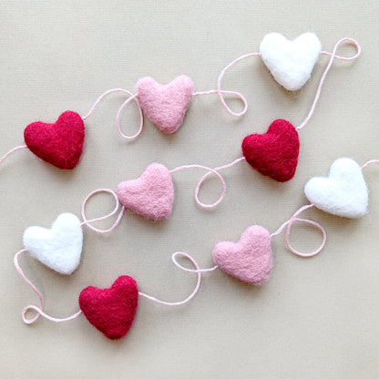 Handmade Felt Heart Garland - 155cm Bella & The Moon (Handmade Gifts and Stationery)