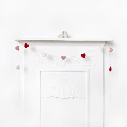 Handmade Felt Heart Garland - 155cm Bella & The Moon (Handmade Gifts and Stationery)