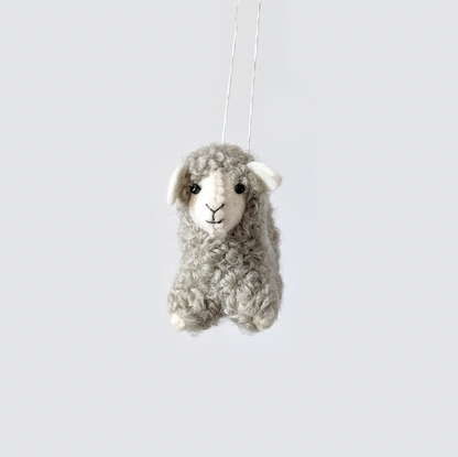 Handmade Felt Sheep Decoration - Approx 9cm x 5cm x 8cm - Bella & The Moon (Handmade Gifts and Stationery)