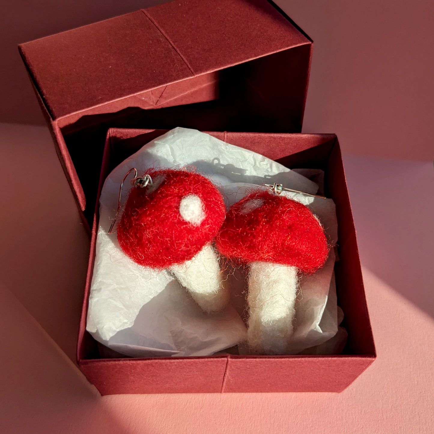 Handmade Mushroom Earrings - Bella & The Moon (Handmade Gifts and Stationery)