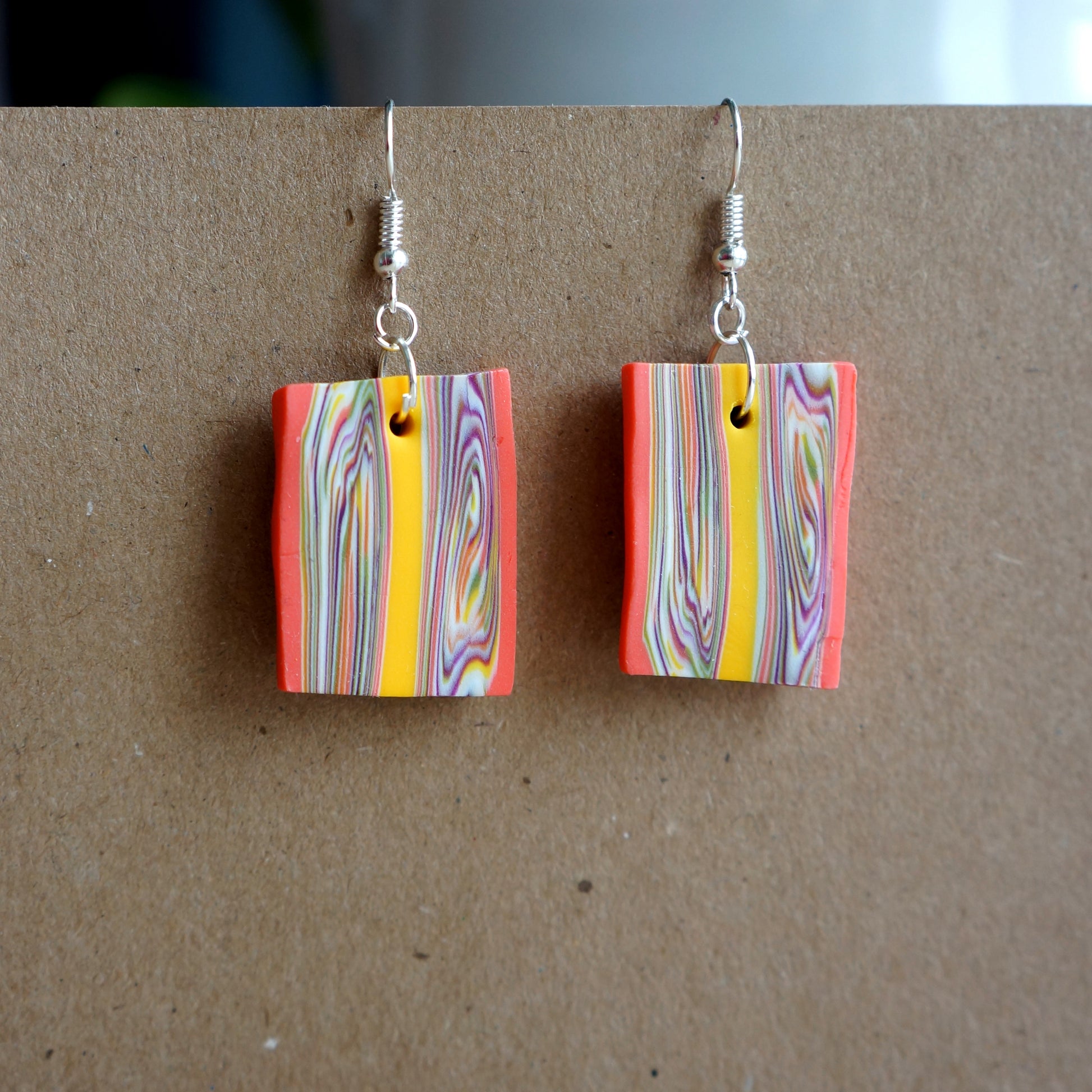 Handmade Pink Marble Earrings - Style 1 - Bella & The Moon (Handmade Gifts and Stationery)