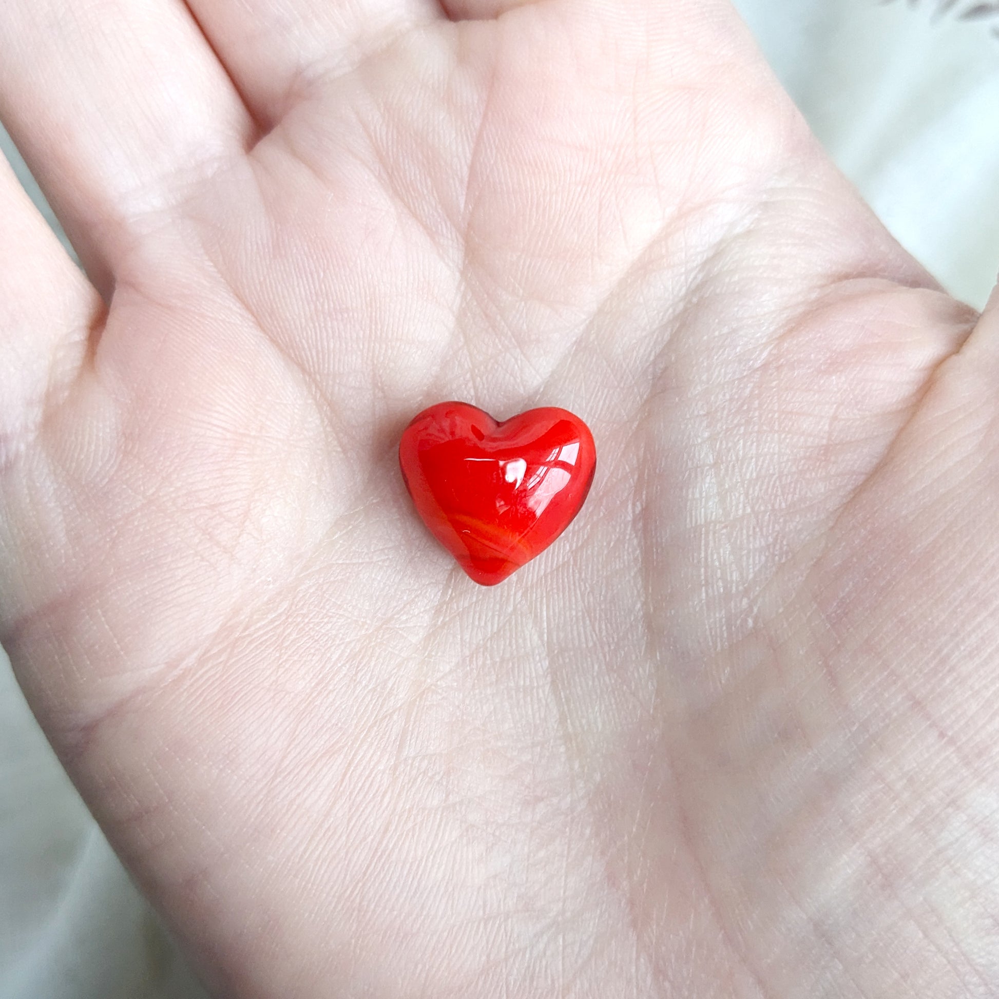 Miniature Glass Heart Decoration - Love Token - 1.4cm x 0.5cm - Bella & The Moon (Handmade Gifts and Stationery)