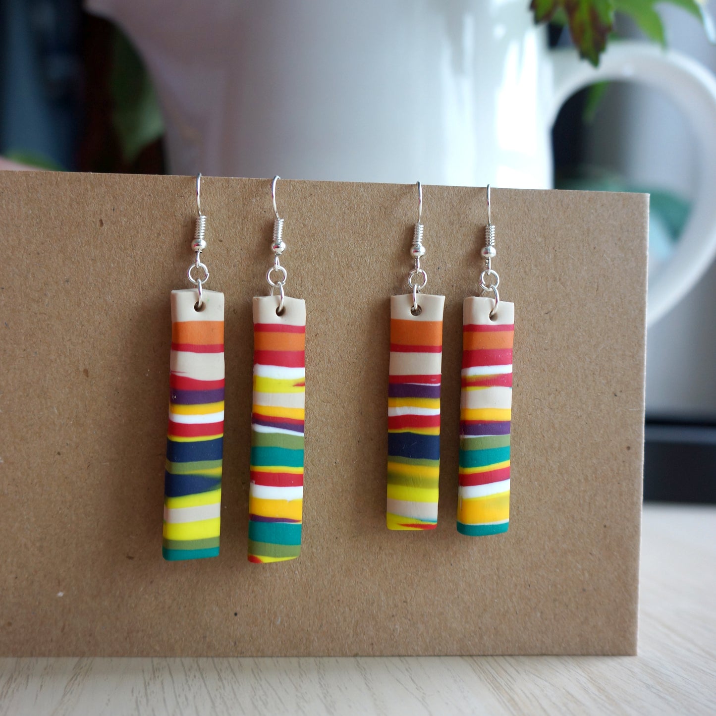 Handmade Rainbow Dangle Earrings