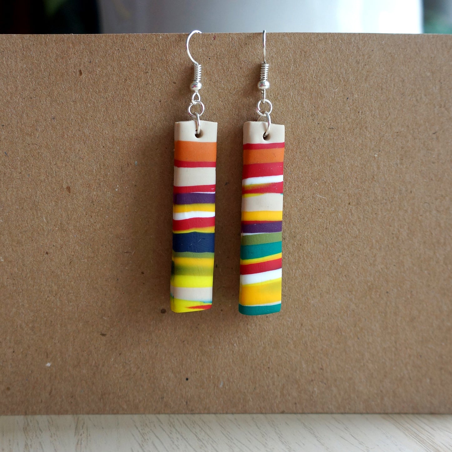 Handmade Rainbow Dangle Earrings