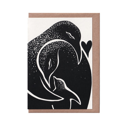 Penguin Greetings Card - A6 300gsm - Bella & The Moon (Handmade Gifts and Stationery)