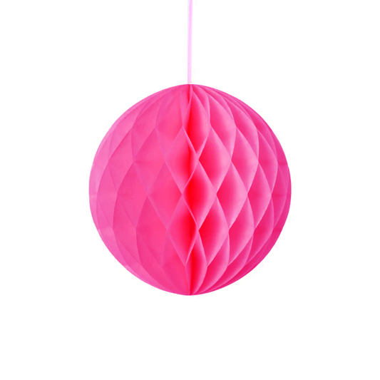 Set of 3 Pink Honeycomb Paper Lantern Balls