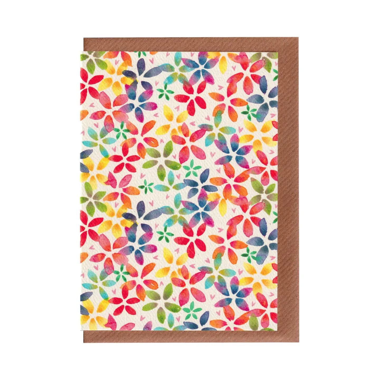 Watercolour Rainbow Blossom Greetings Card