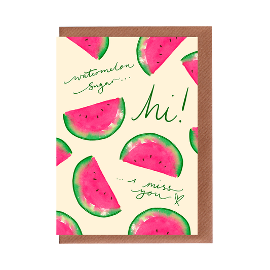 PREORDER: I Miss You - Watermelon Greetings Card